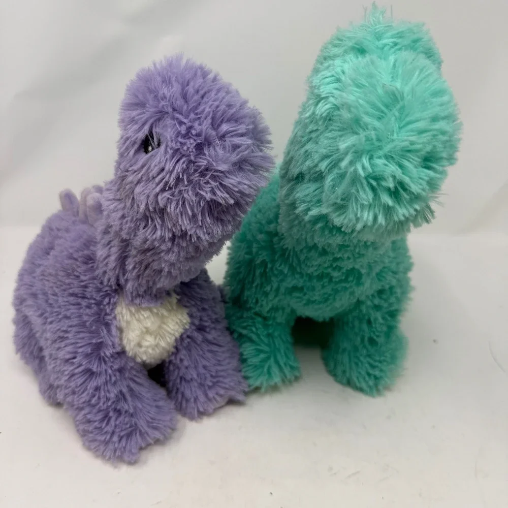 Warmies Microwavable Plush Dinosaur Set Purple and Teal Lavender Weighted